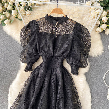 Women's Puff Sleeve French Style Dress