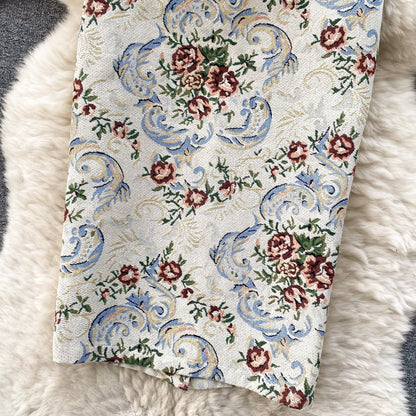 Baroque Bloom Jacquard A-Line Skirt