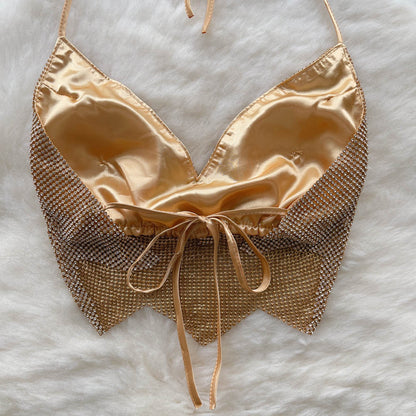 Party Diamond-encrusted Halterneck Camisole