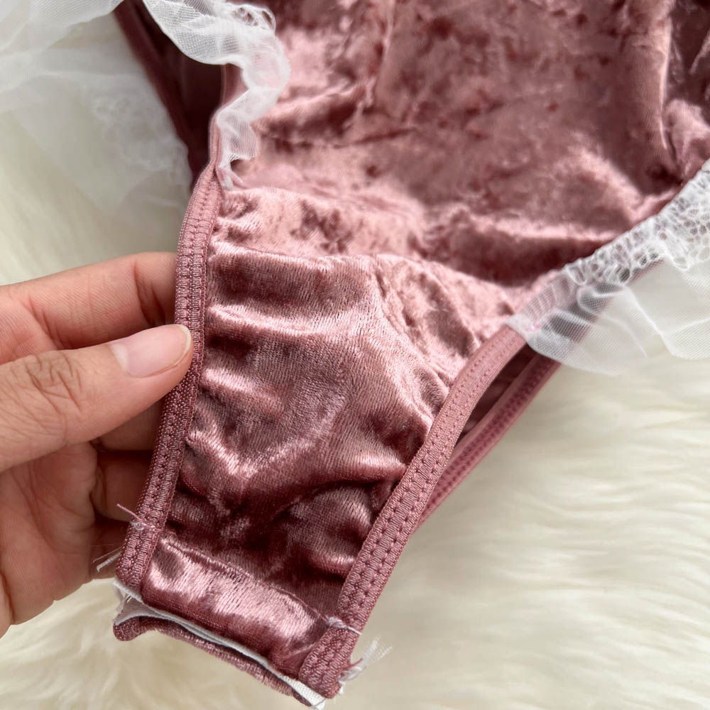 Sexy Pink Rabbit Girl Velvet Jumpsuit