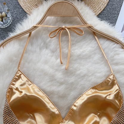 Party Diamond-encrusted Halterneck Camisole