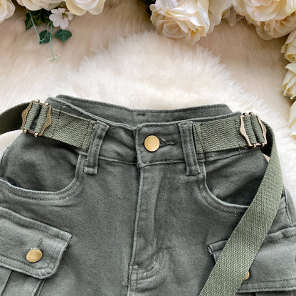 Oversized Pocket Denim Hotpants