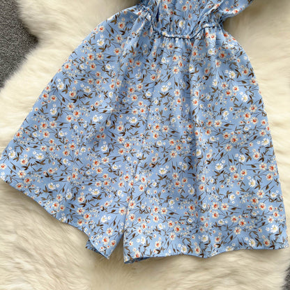 Strapless Floral Ruffled Jumpsuits