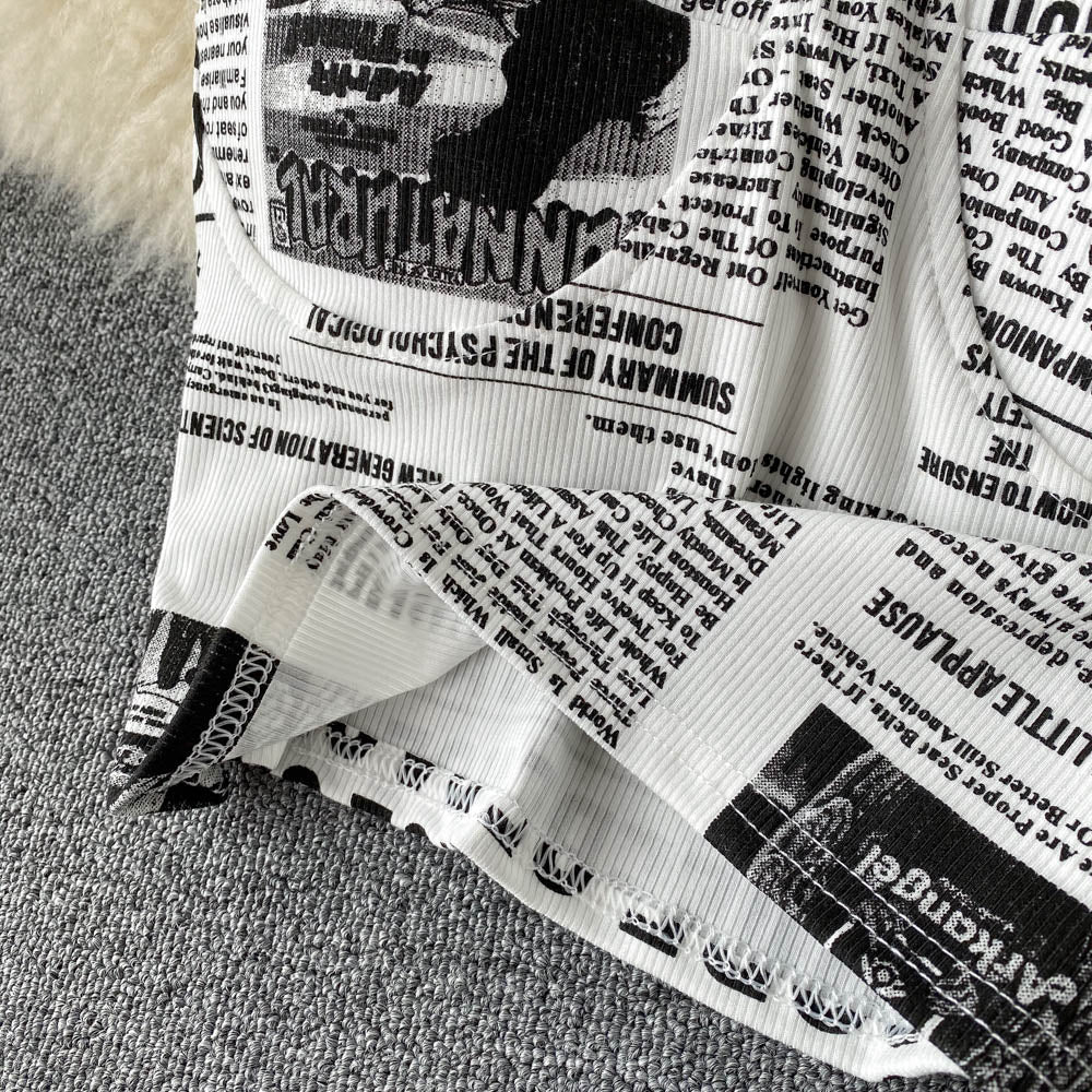 Newspaper Print Camisole
