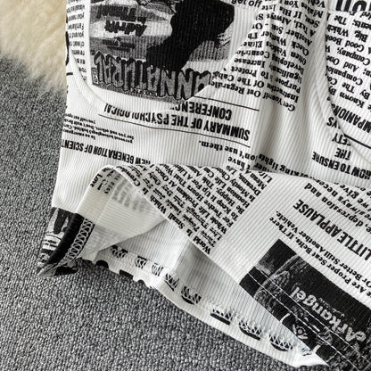 Newspaper Print Camisole