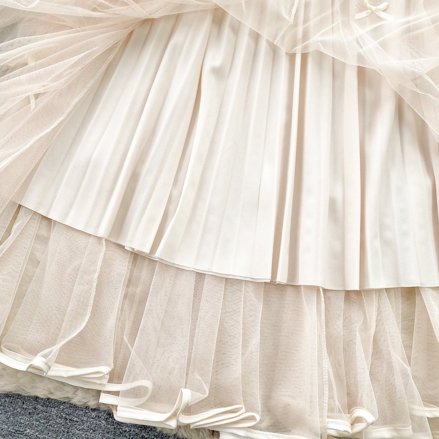 Ethereal Bow-Trimmed Tulle Skirt