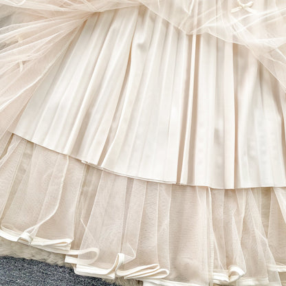 Ethereal Bow-Trimmed Tulle Skirt