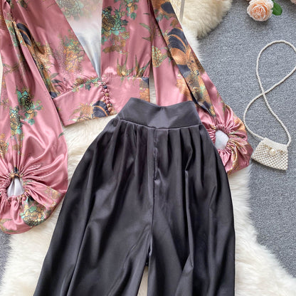 Garden Escape Floral Top & Palazzo Pants