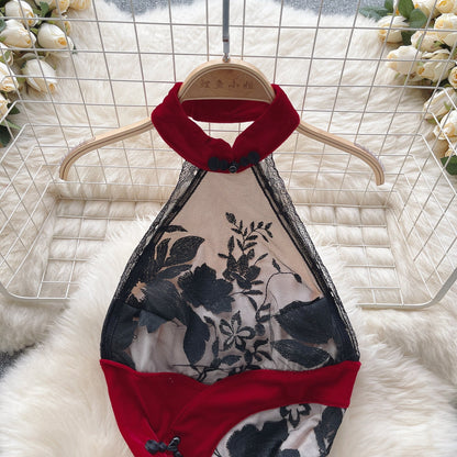 Vintage Inspired Floral Cheongsam Dress