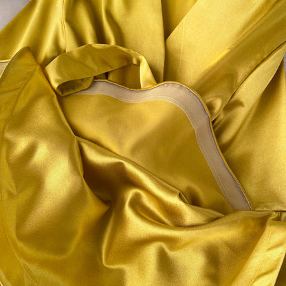 Satin Lantern Sleeve Ruffle Dress