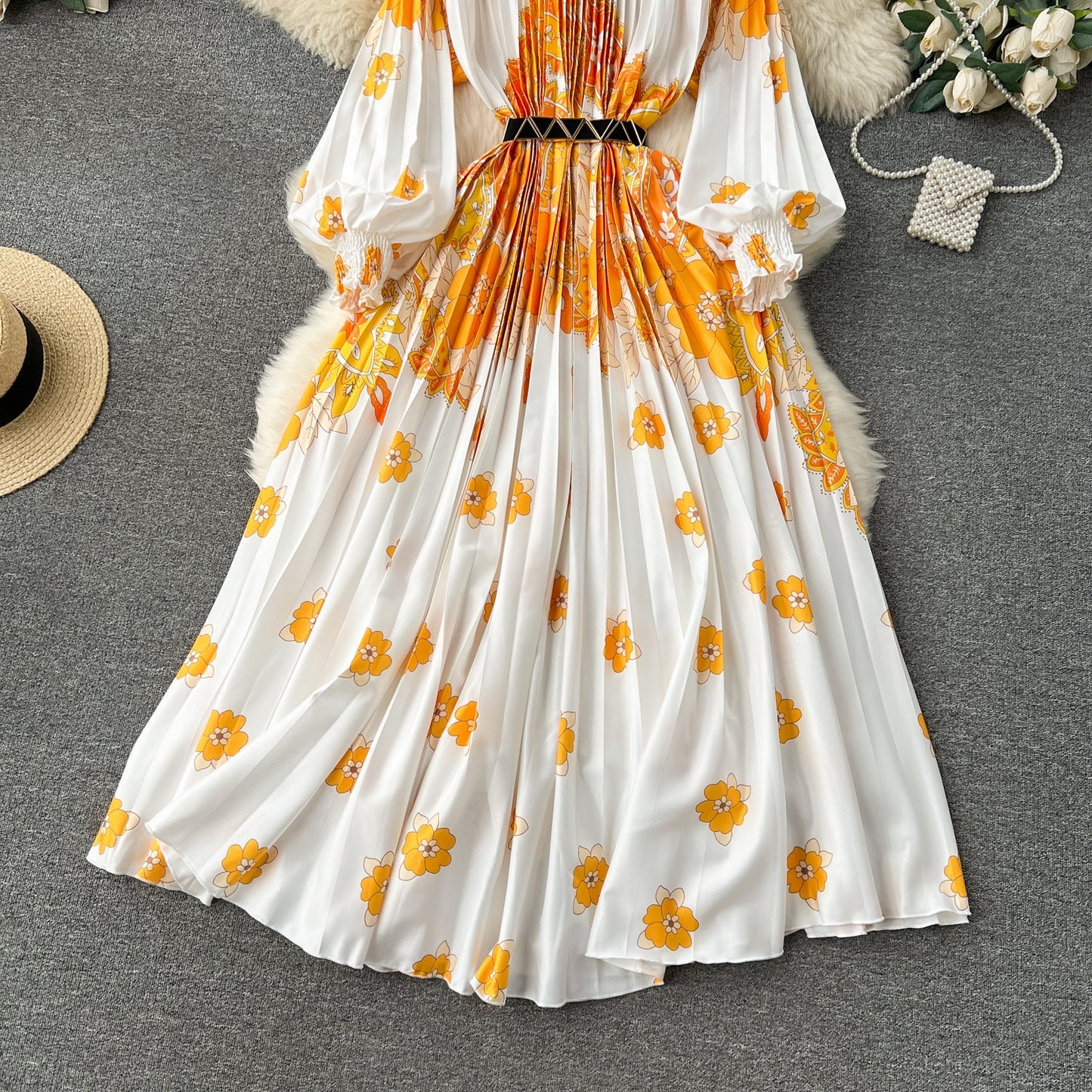 Floral Rhapsody High-Waist Skirt Dress