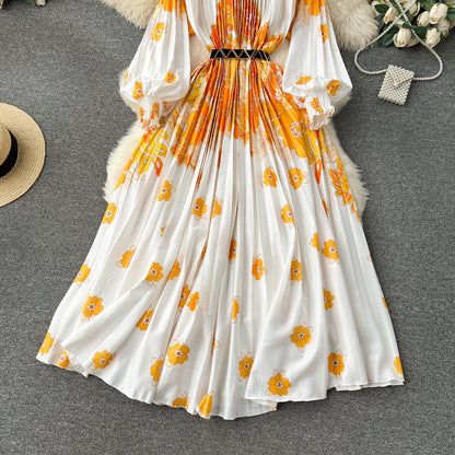 Floral Rhapsody High-Waist Skirt Dress
