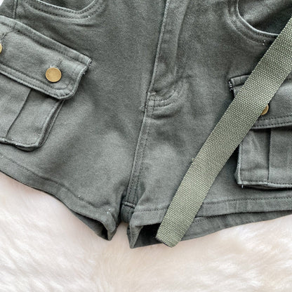Oversized Pocket Denim Hotpants