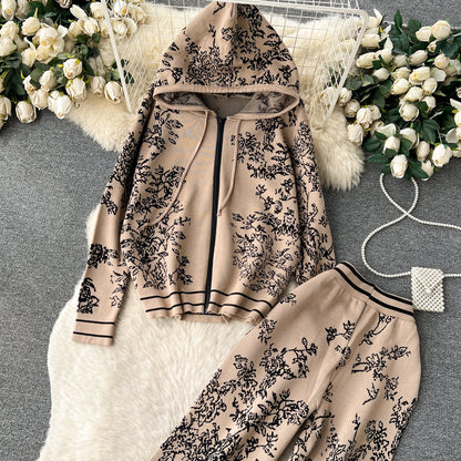 Athleisure Print Hoodie & Sweatpants Set - 1