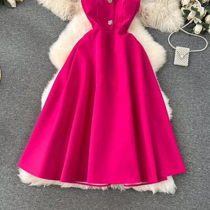 Delicate Pleated Bow Slip Dress