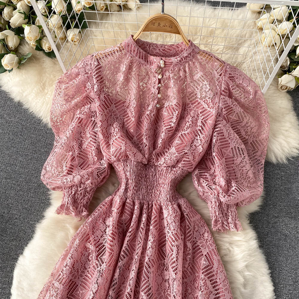 Women's Puff Sleeve French Style Dress