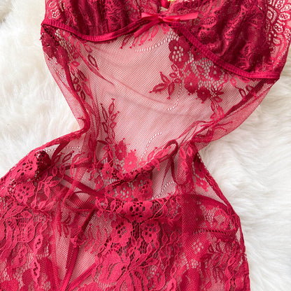 Lace Embroidered Hollowed Slip Dress
