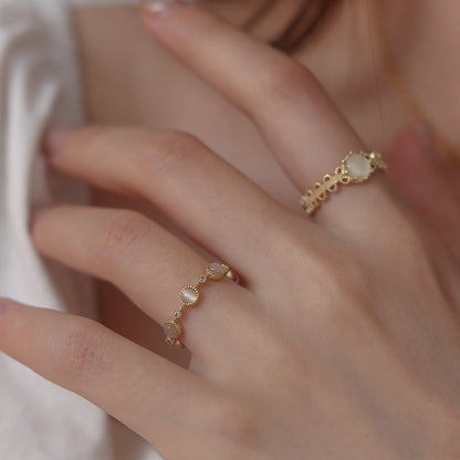 Vintage Cat's Eye Stone Lace Ring