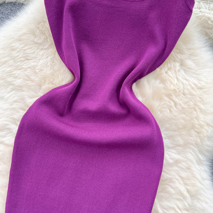 Simple Design Slim Knitted Dress