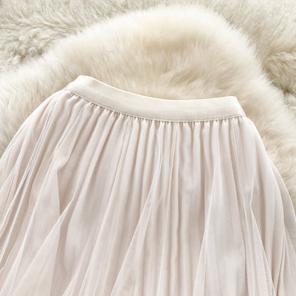 Ethereal Bow-Trimmed Tulle Skirt