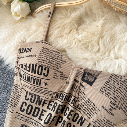 Newspaper Print Camisole