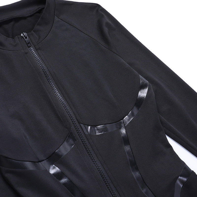 Zipped Slim-fitting Sportswear Jumpsuit