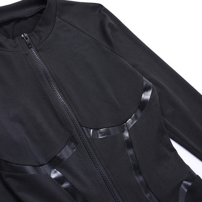 Zipped Slim-fitting Sportswear Jumpsuit
