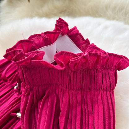 Women's Pleated Wide-Leg Flowgy Pants