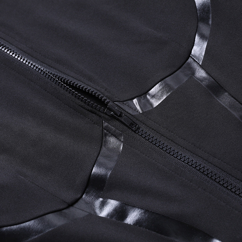Zipped Slim-fitting Sportswear Jumpsuit
