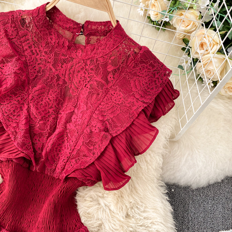 French Ruffled Lace Dress