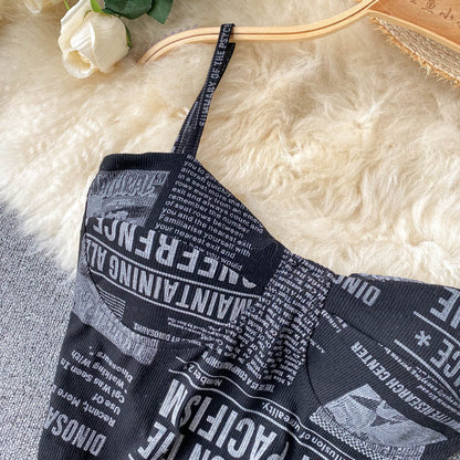Newspaper Print Camisole