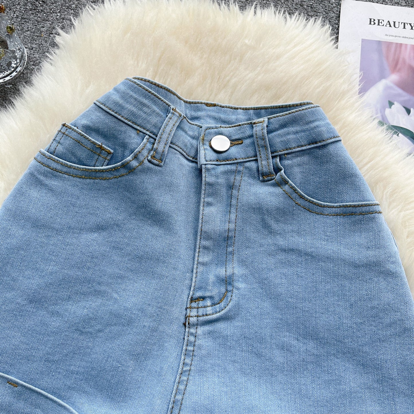 Vintage Raw-Hem High-Waist Shorts