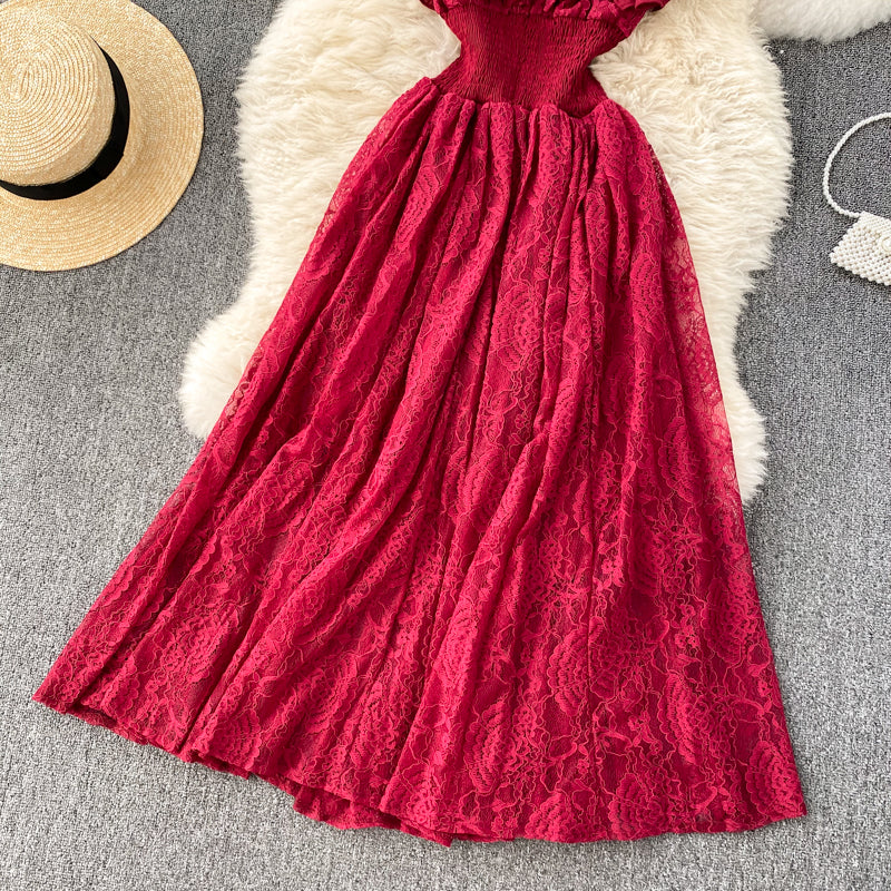 French Ruffled Lace Dress