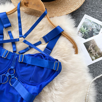 Sexy Lace-Up Mesh Bodysuit