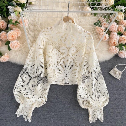 Autumn Whisper Floral Lace Blouse
