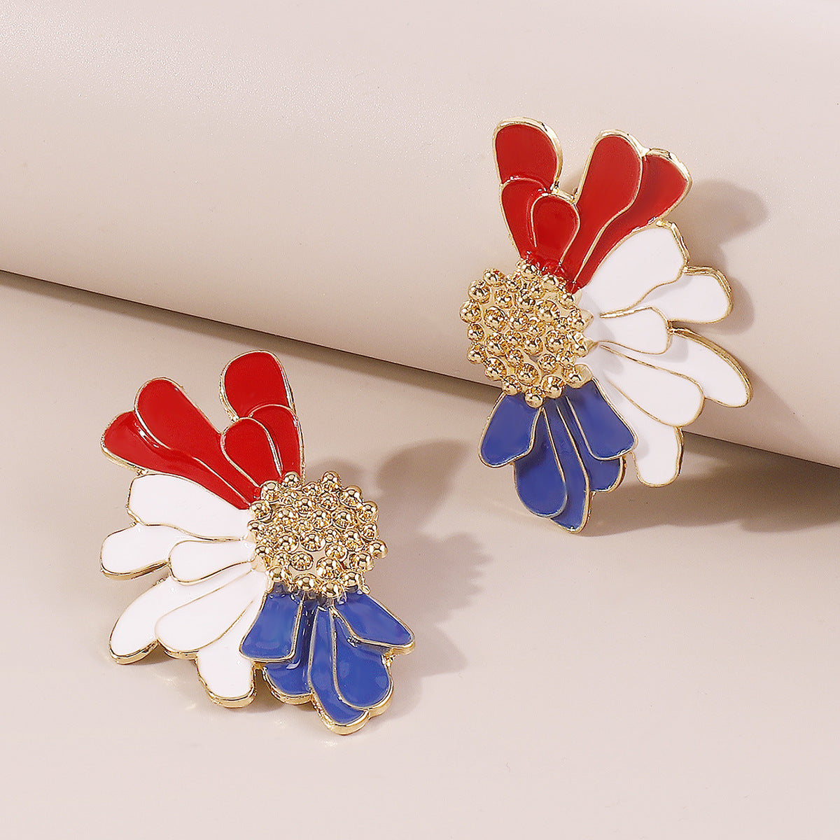 Vintage Alloy Flower Stud Earrings