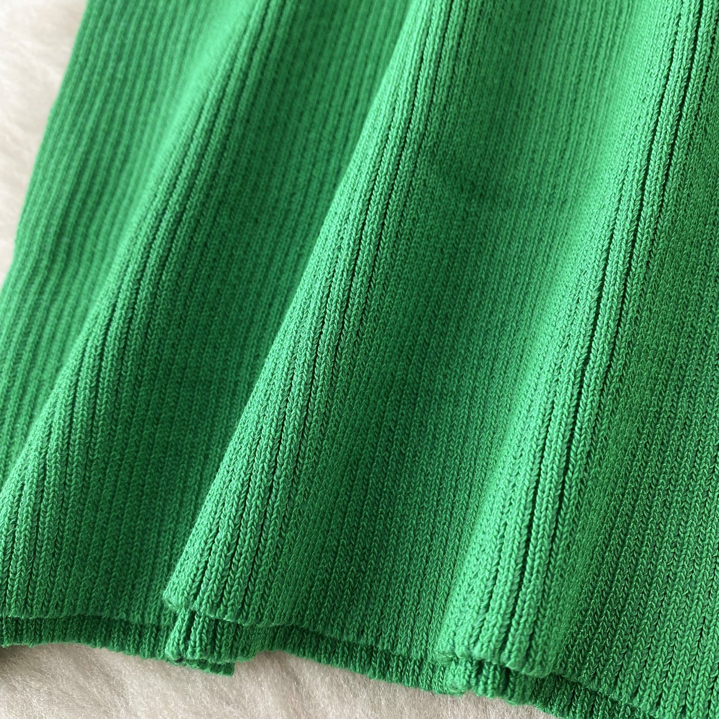 Open-Knit Semi-Turtleneck Bodycon Dress