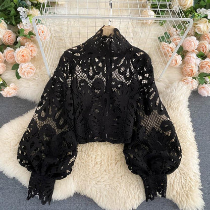 Autumn Whisper Floral Lace Blouse