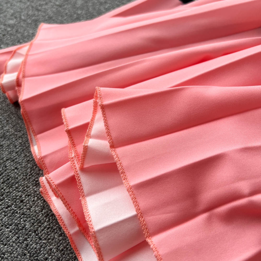 Printed T-shirt&Pleated Skirt 2Pcs
