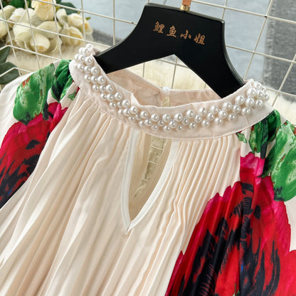Elegant Floral Embroidered Beaded Dress
