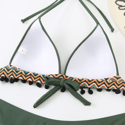 Backless Tribal Print Bikini