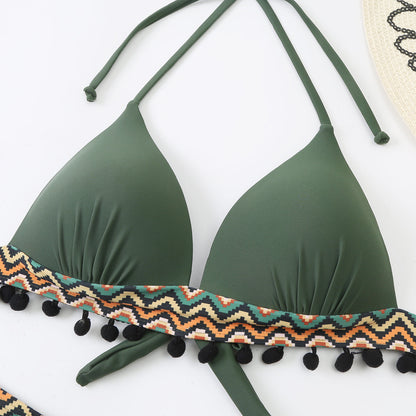 Backless Tribal Print Bikini