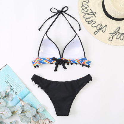 Backless Tribal Print Bikini