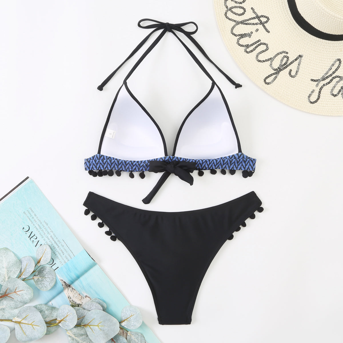 Backless Tribal Print Bikini