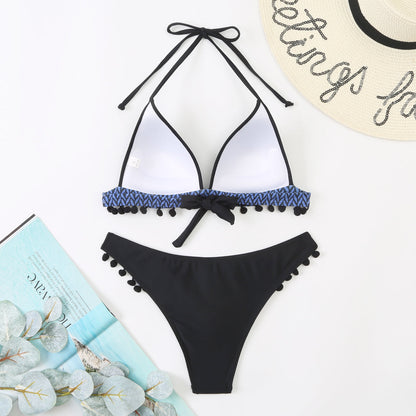 Backless Tribal Print Bikini