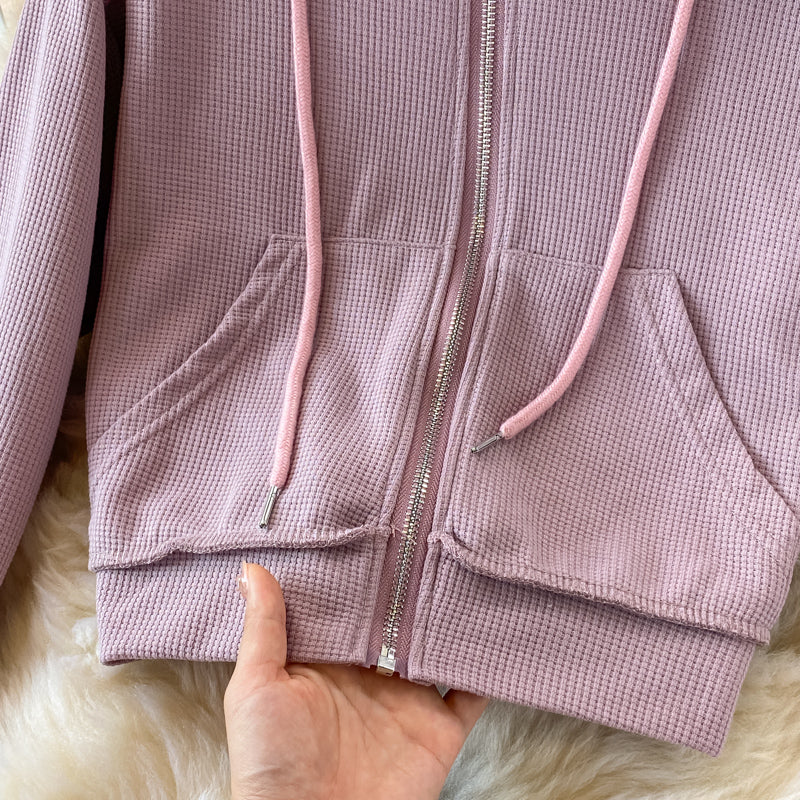Cropped  Zip Up Hoodie with Slip Dress