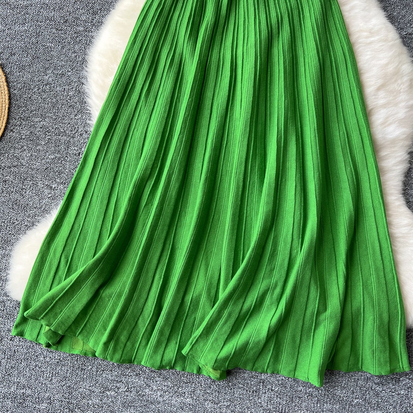 Emerald Off-Shoulder Silk-knit Dress