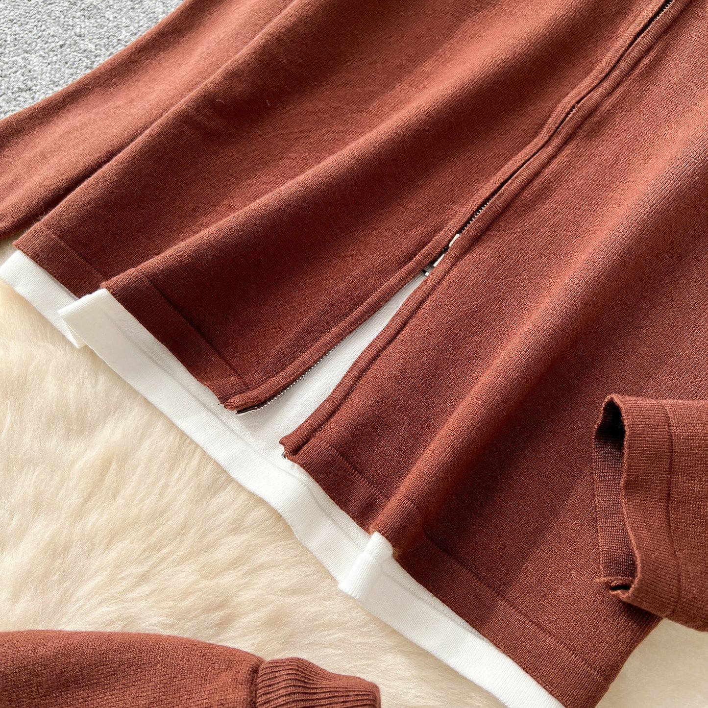 Faux Two-pieces Cardigan & Trousers 2Pcs