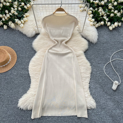 Vintage Cable-Knit Sleeveless Turtleneck Dress