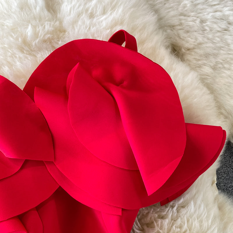 Ruffled Off-the-shoulder Bag Hip Dress